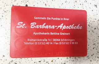 Kundenkarte in der St. Barbara Apotheke Schöningen